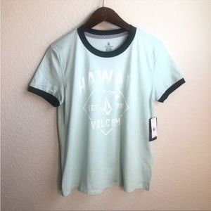 Volcom mint colored graphic tee shirt